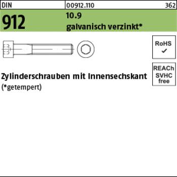 D 912 10.9 M 16 x 80 - verzinkt