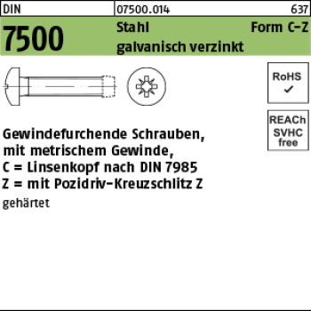 D 7500 St. gehaertet C M 6 x 10 -Z - verzinkt