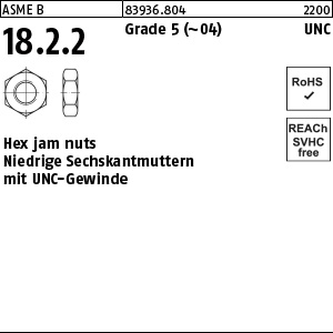 R 83936 Hex jam nuts Grade 5 3/4 - 10 UNC