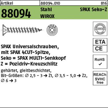 R 88094 SPAX St. 2,5 x 15 - verzinkt