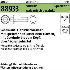 R 88933 Sechsk.-Sperrkantschr. Kl. 90 M 8 x 16 - v