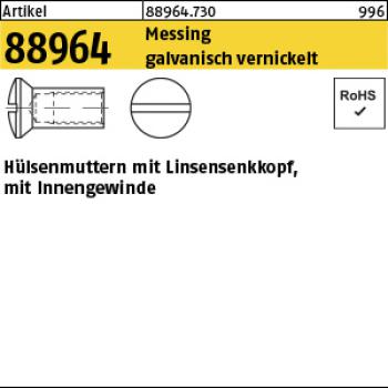 R 88964 Huelsenmuttern Messing gal Ni 