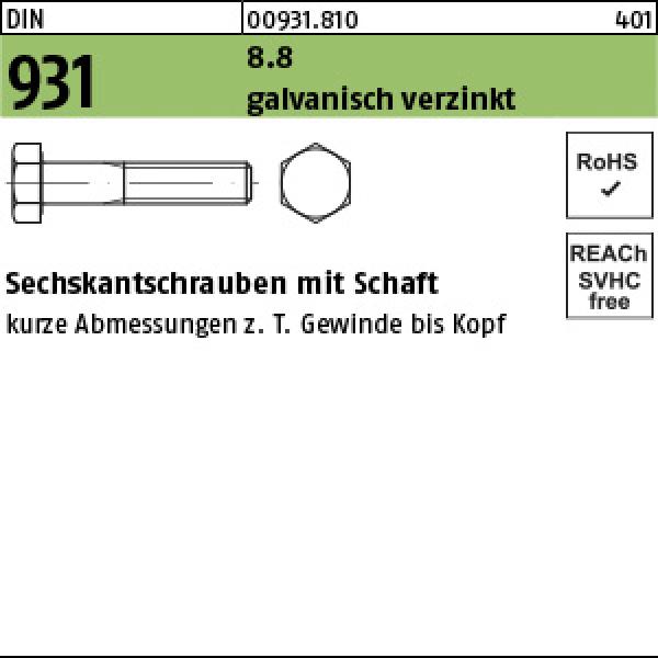 D 931 8.8 M 24 x 100 - verzinkt