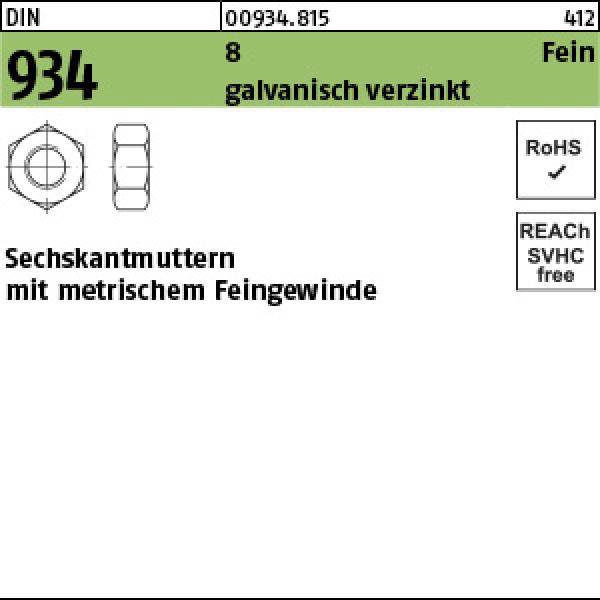 D 934 8 M 12 x 1,5 - verzinkt