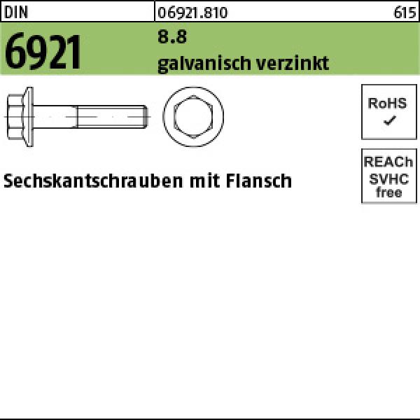 D 6921 8.8 M 8 x 16  - verzinkt