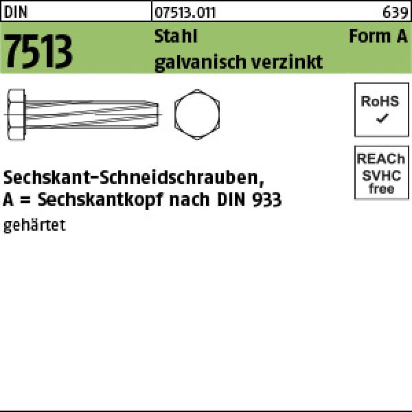 D 7513 Stahl A M 4 x 10 - verzinkt