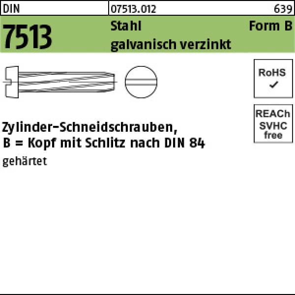 D 7513 Stahl B M 3 x 16 - verzinkt