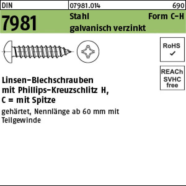 D 7981 Stahl 4,8 x 16 -C-T - verzinkt