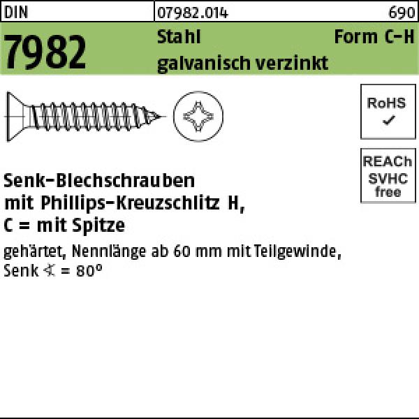 D 7982 Stahl 3,5 x 25 -C-H - verzinkt