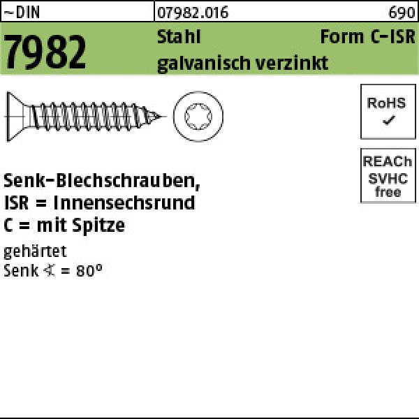 D 7982 Stahl 2,2 x 9,5 -C-T 6 - verzinkt