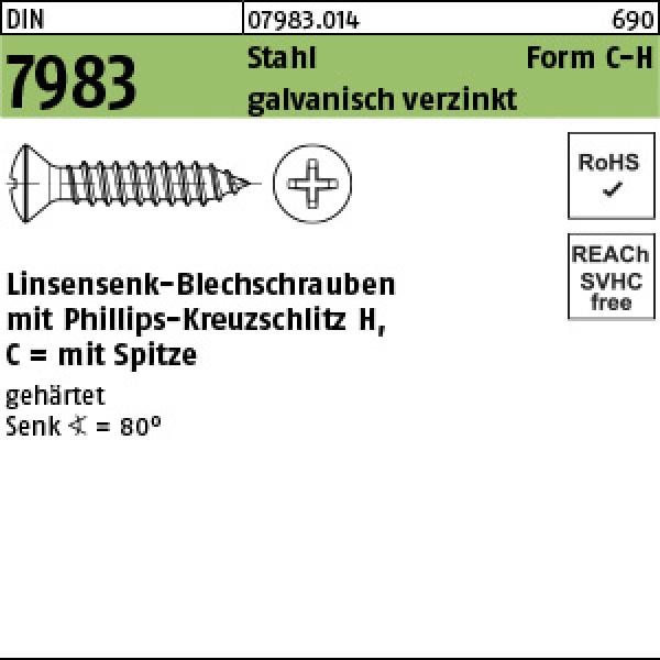 D 7983 Stahl 2,9 x 6,5 -C-H - verzinkt