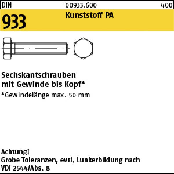 D 933 Kunstst. M 6 x 12 