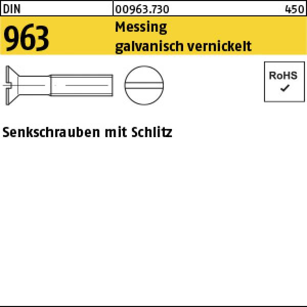 D 963 Messing M 6 x 35 K - verzinkt